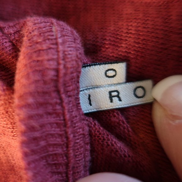 Womens IRO 100% Linen Cranberry Red Perforated T-Shirt 0/XS * - Picture 5 of 5